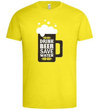 Mug Save Water Design - Premium men's t-shirt_LEMON_front