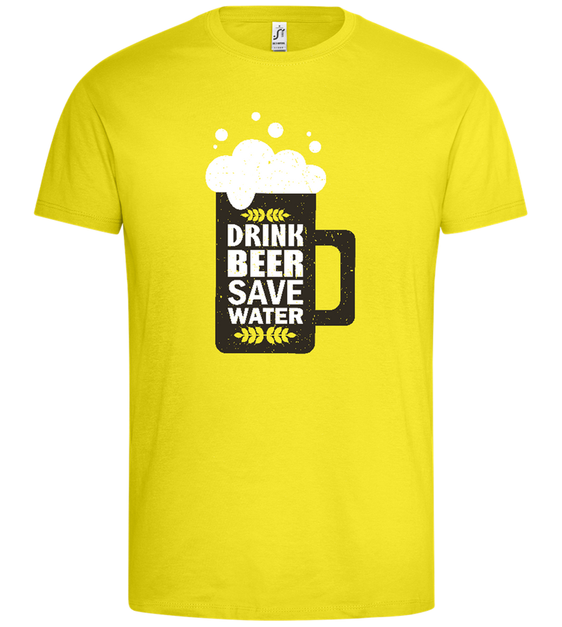 Mug Save Water Design - Premium men's t-shirt_LEMON_front