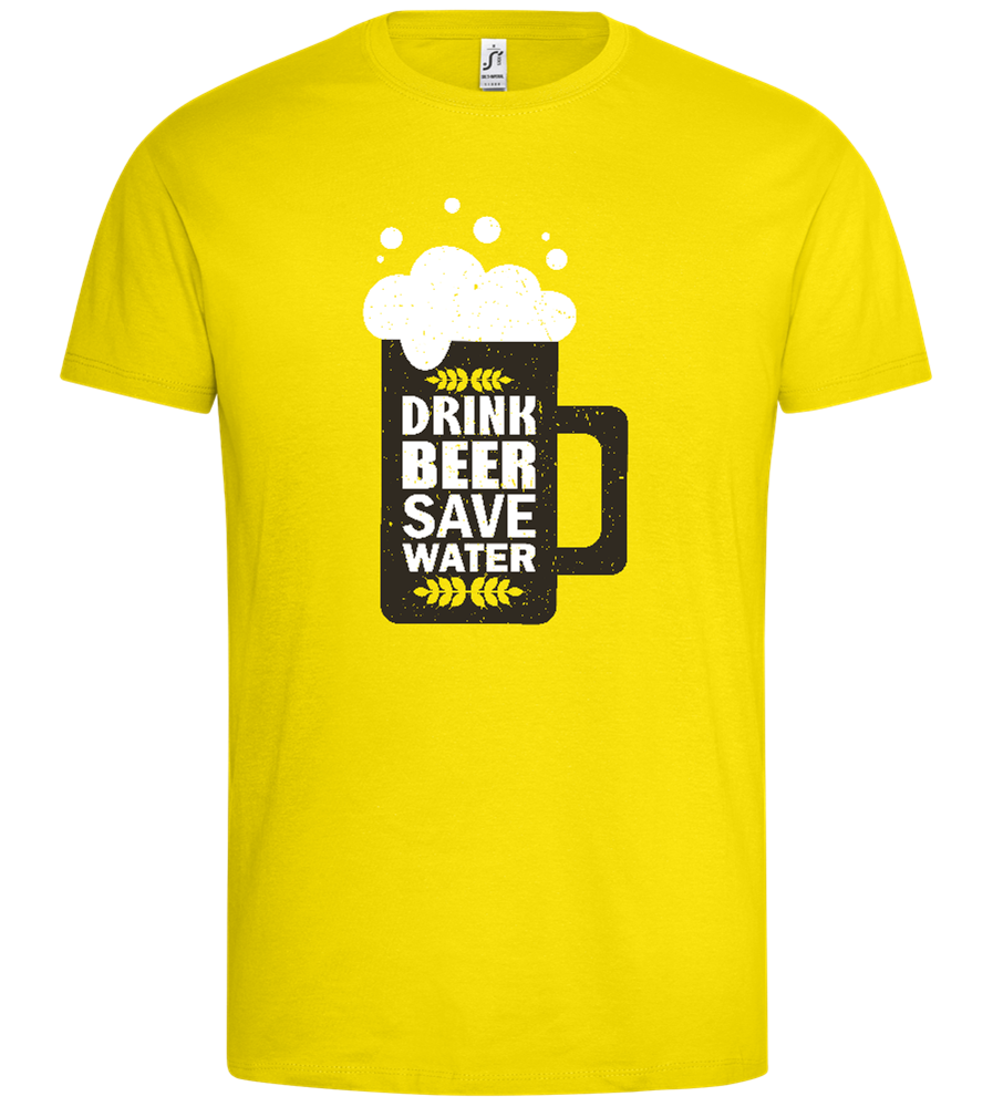 Mug Save Water Design - Premium men's t-shirt_YELLOW_front