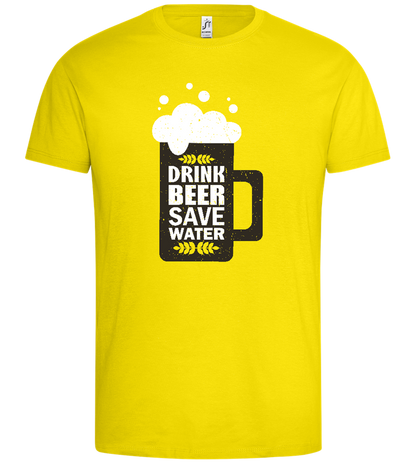 Mug Save Water Design - Premium men's t-shirt_YELLOW_front