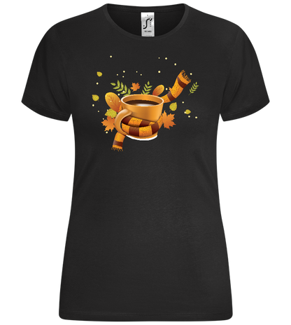 Cozy Coffee Design - Comfort women's t-shirt_DEEP BLACK_front