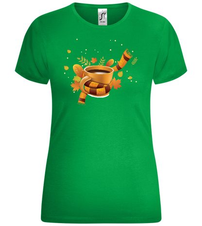 Cozy Coffee Design - Comfort women's t-shirt_MEADOW GREEN_front