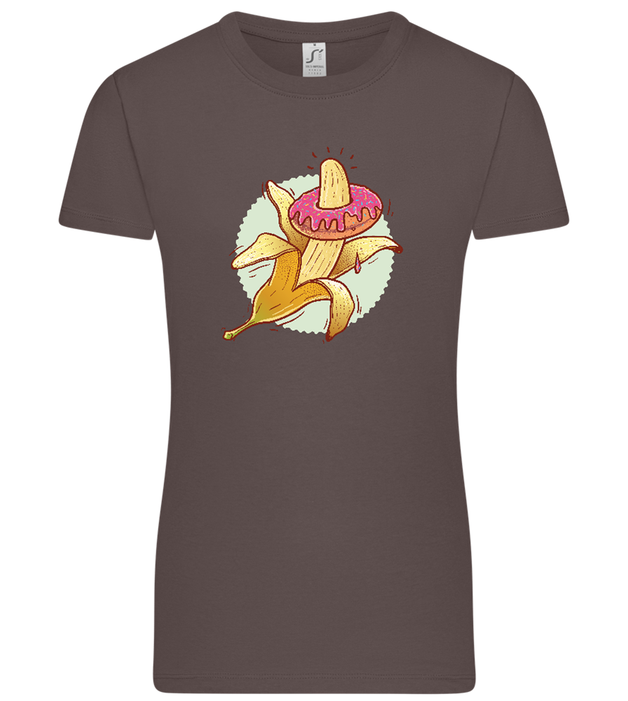 Banana Donut Design - Premium women's t-shirt_DARK GRAY_front