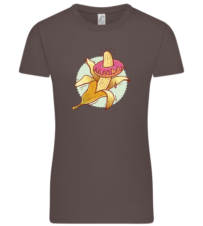 Banana Donut Design - Premium women's t-shirt_DARK GRAY_front