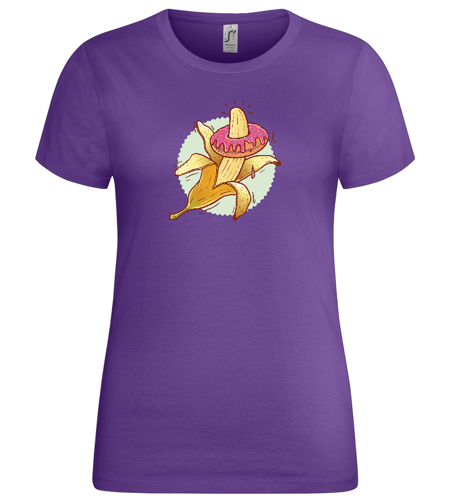 Banana Donut Design - Premium women's t-shirt_DARK PURPLE_front