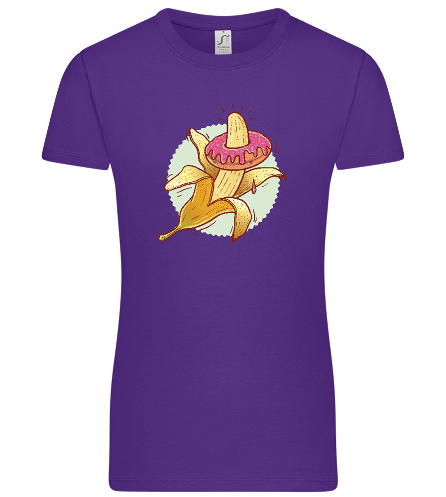 Banana Donut Design - Premium women's t-shirt_DARK PURPLE_front