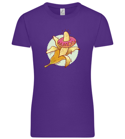 Banana Donut Design - Premium women's t-shirt_DARK PURPLE_front