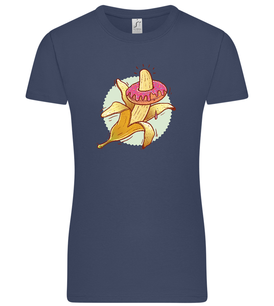 Banana Donut Design - Premium women's t-shirt_DENIM_front