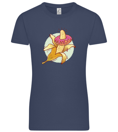 Banana Donut Design - Premium women's t-shirt_DENIM_front