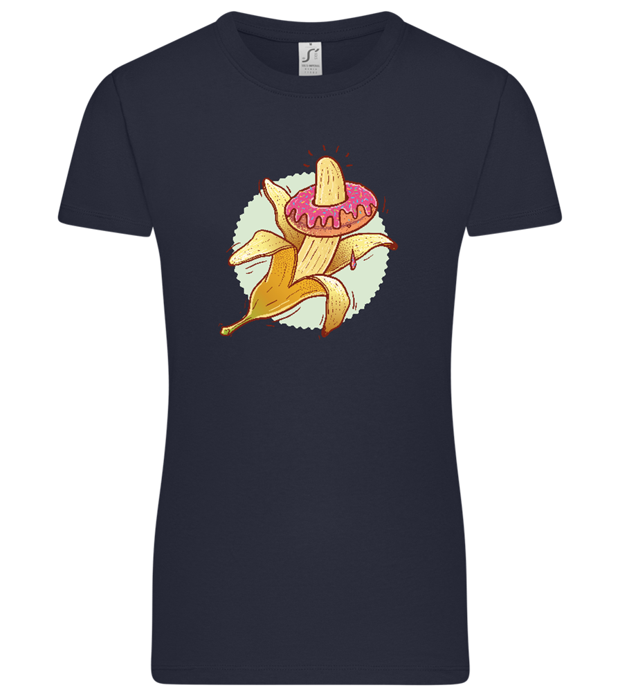 Banana Donut Design - Premium women's t-shirt_FRENCH NAVY_front