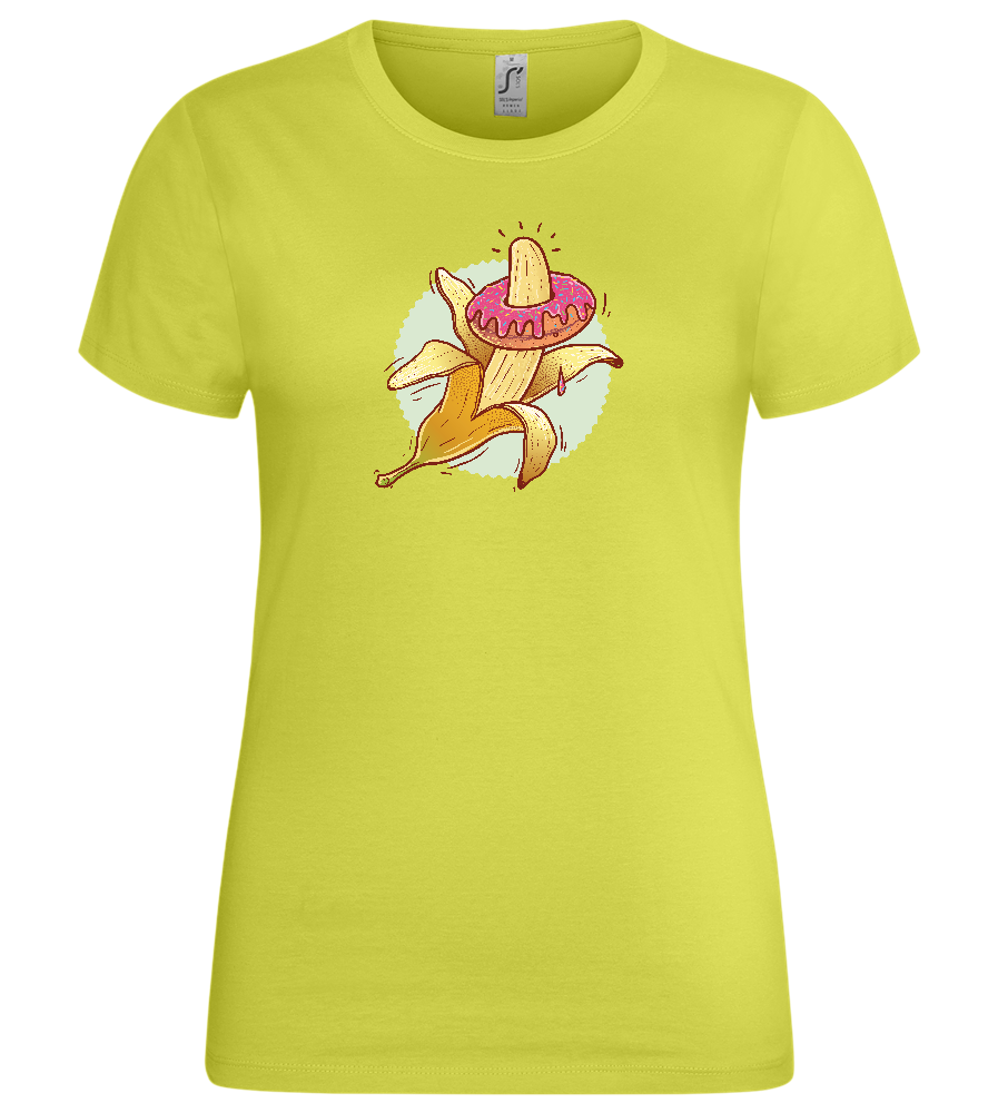 Banana Donut Design - Premium women's t-shirt_GREEN APPLE_front