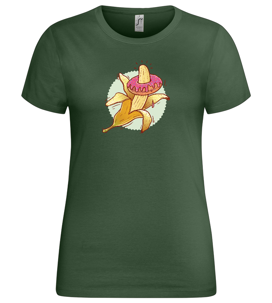 Banana Donut Design - Premium women's t-shirt_GREEN BOTTLE_front