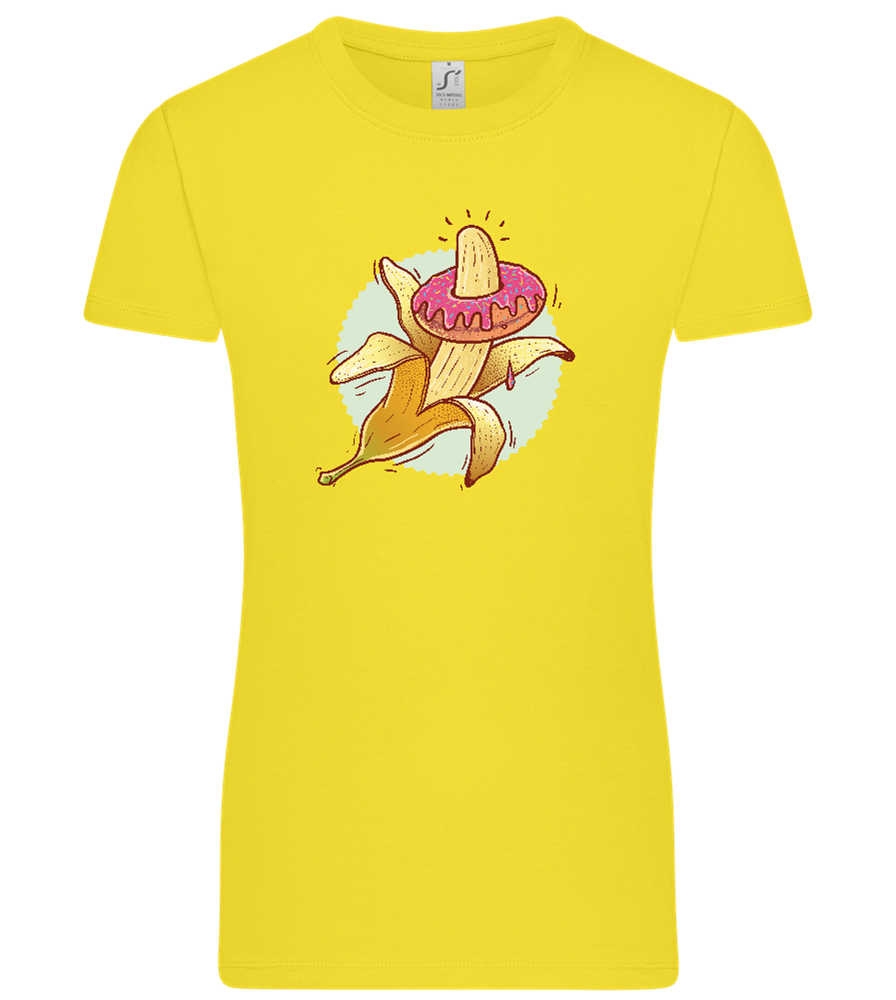 Banana Donut Design - Premium women's t-shirt_LEMON_front