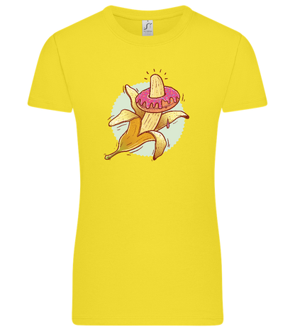 Banana Donut Design - Premium women's t-shirt_LEMON_front