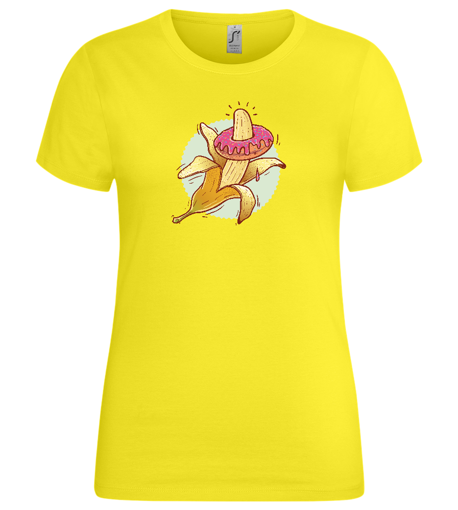 Banana Donut Design - Premium women's t-shirt_LEMON_front