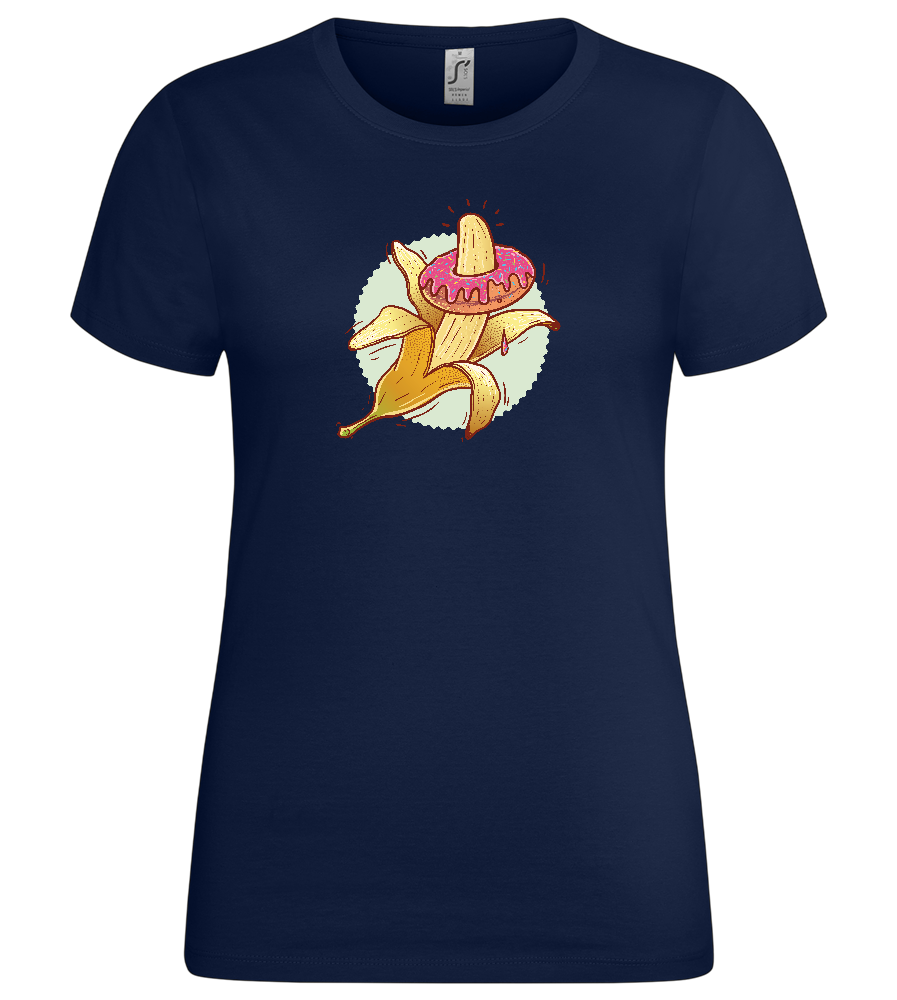 Banana Donut Design - Premium women's t-shirt_MARINE_front