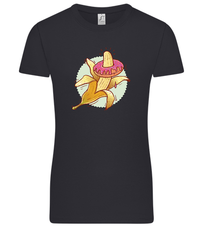 Banana Donut Design - Premium women's t-shirt_MARINE_front