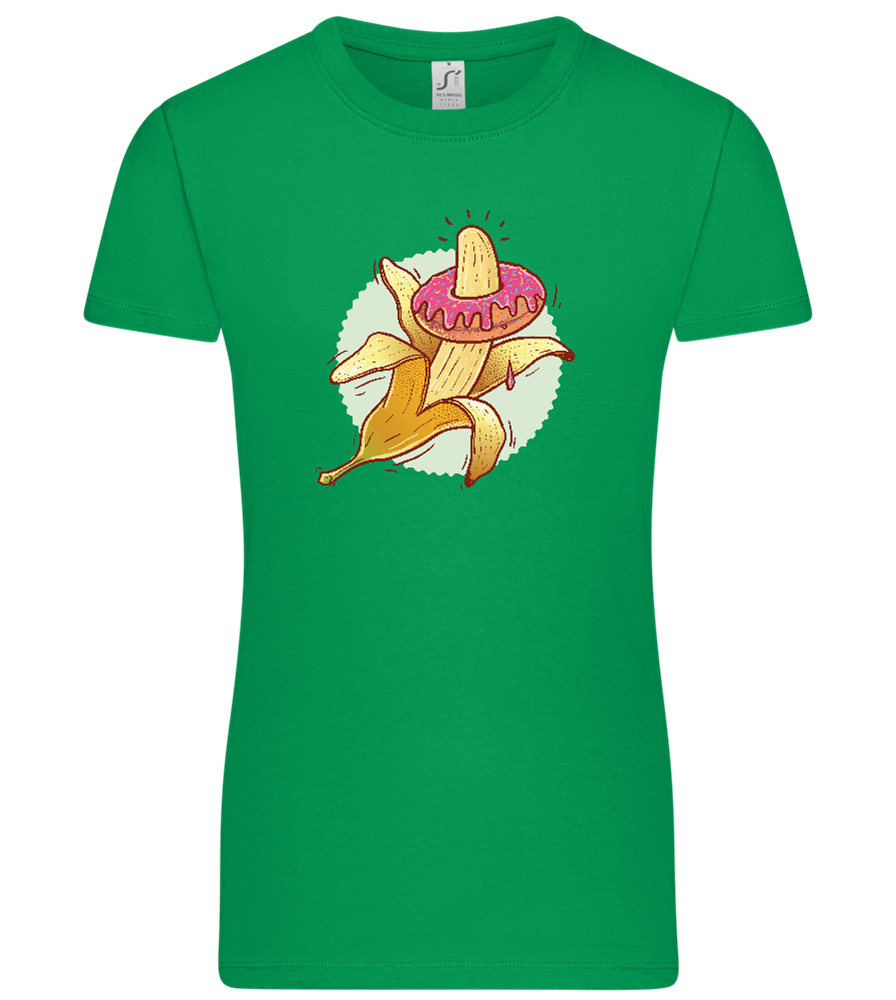 Banana Donut Design - Premium women's t-shirt_MEADOW GREEN_front