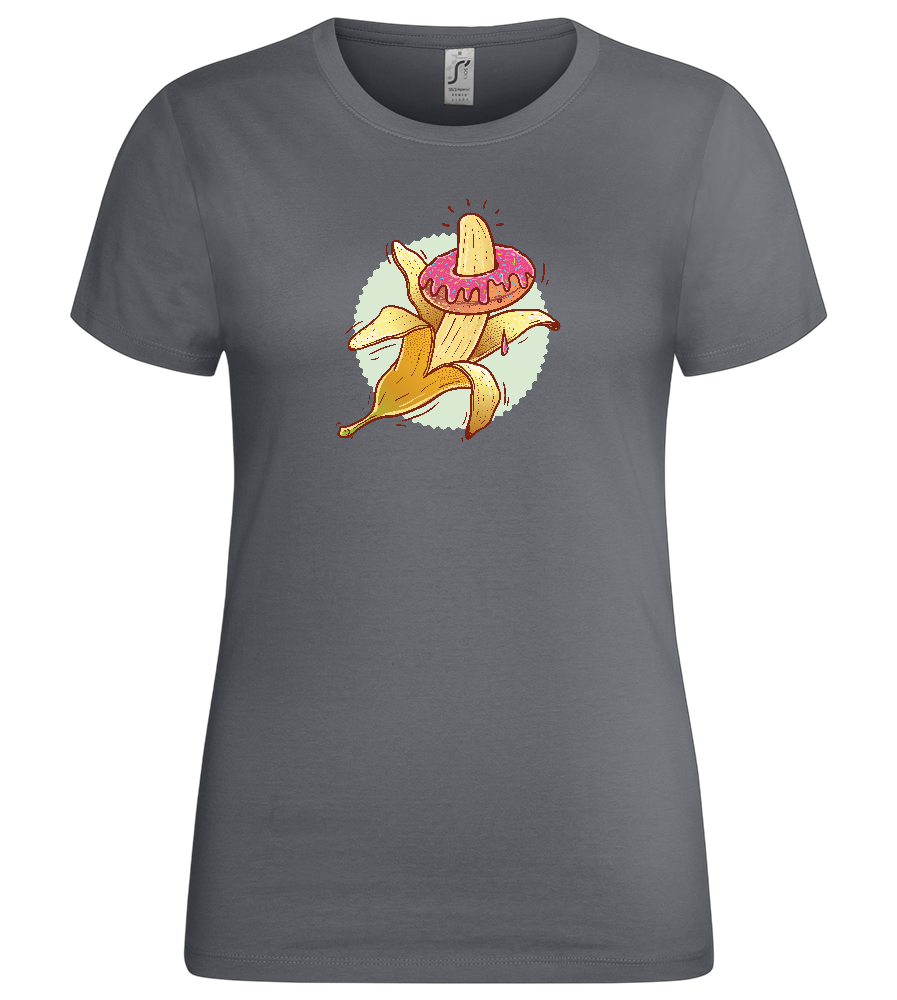 Banana Donut Design - Premium women's t-shirt_MOUSE GREY_front