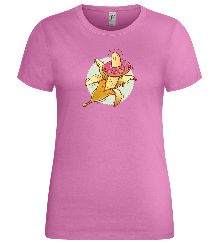 Banana Donut Design - Premium women's t-shirt_PINK ORCHID_front