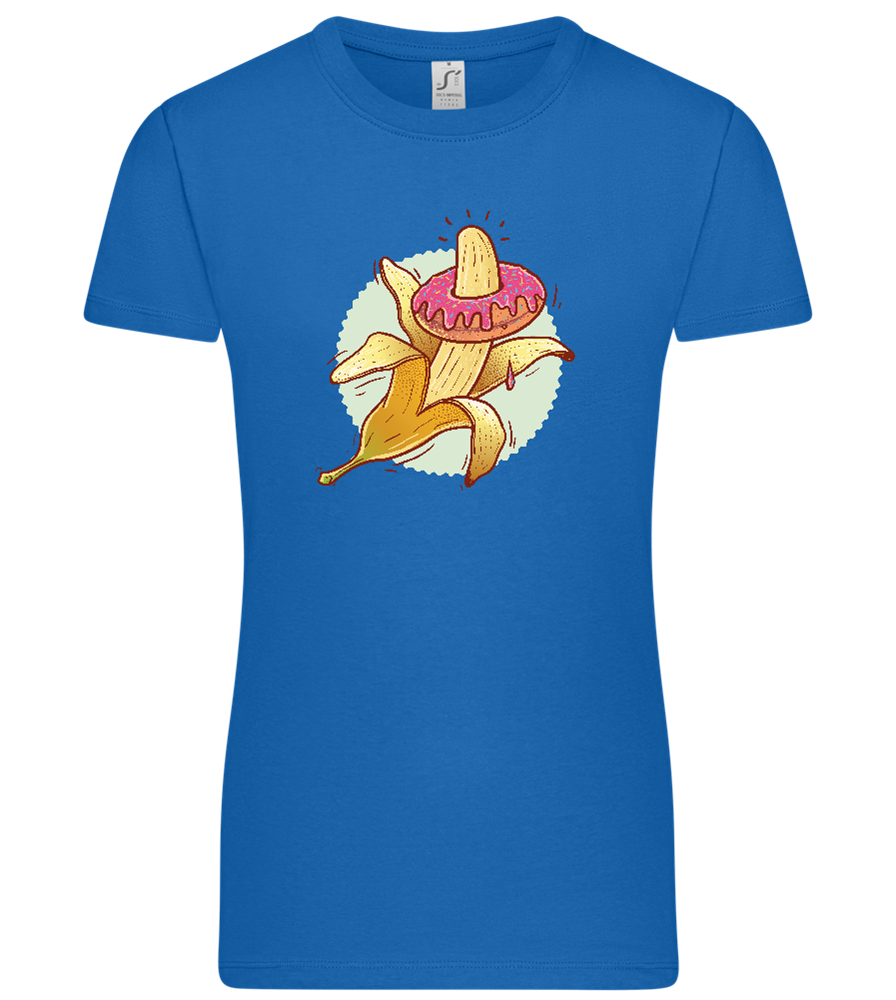 Banana Donut Design - Premium women's t-shirt_ROYAL_front