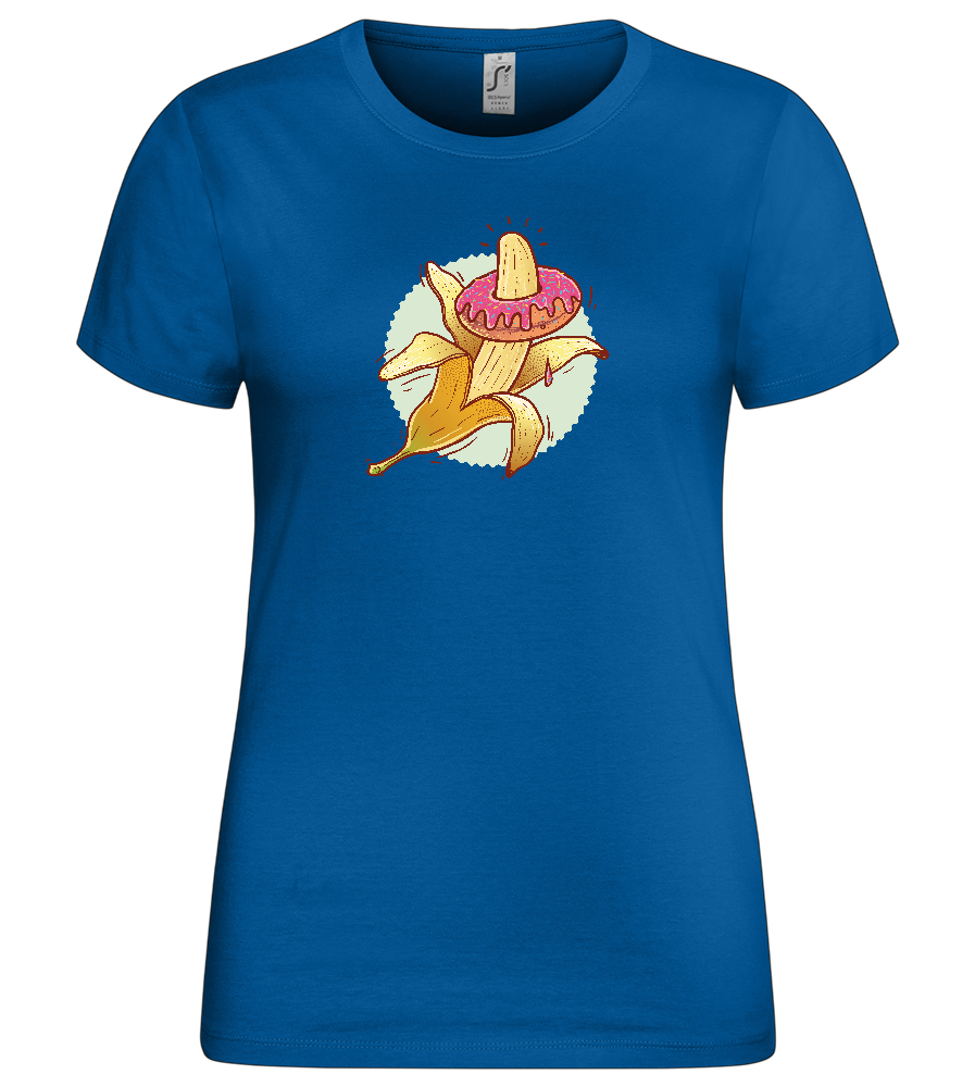 Banana Donut Design - Premium women's t-shirt_ROYAL_front