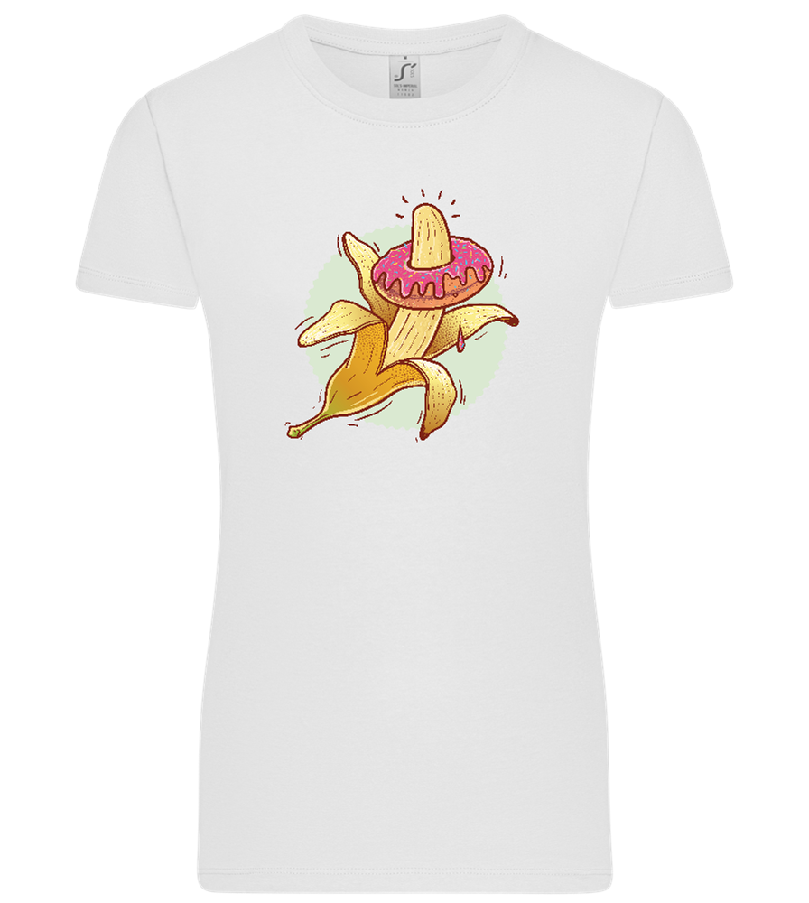 Banana Donut Design - Premium women's t-shirt_WHITE_front