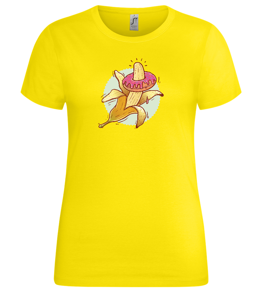 Banana Donut Design - Premium women's t-shirt_YELLOW_front