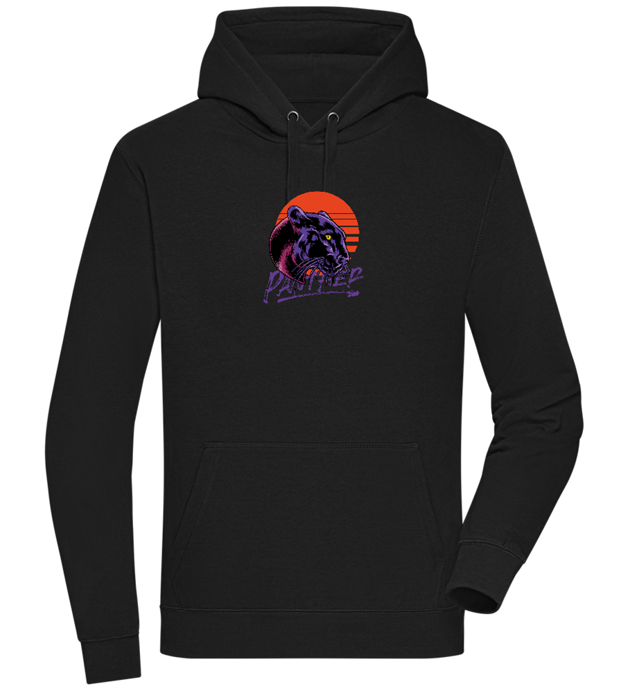 Retro Panther Design - Premium unisex hoodie_BLACK_front