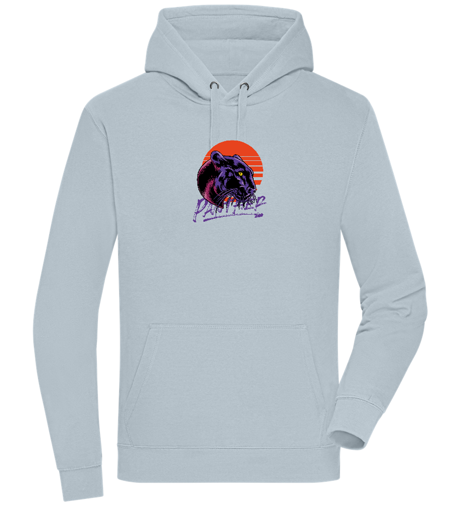 Retro Panther Design - Premium unisex hoodie_CREAMY BLUE_front