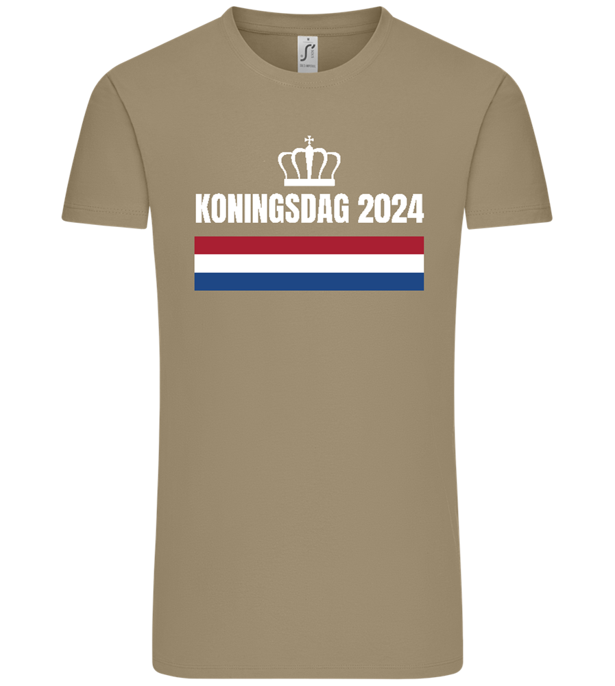 Kingsday Flag Design - Comfort Unisex T-Shirt_KHAKI_front