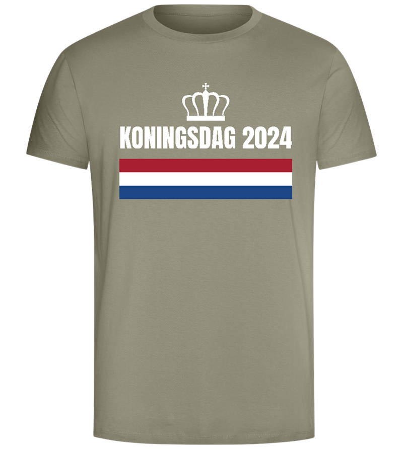 Kingsday Flag Design - Comfort Unisex T-Shirt_KHAKI_front