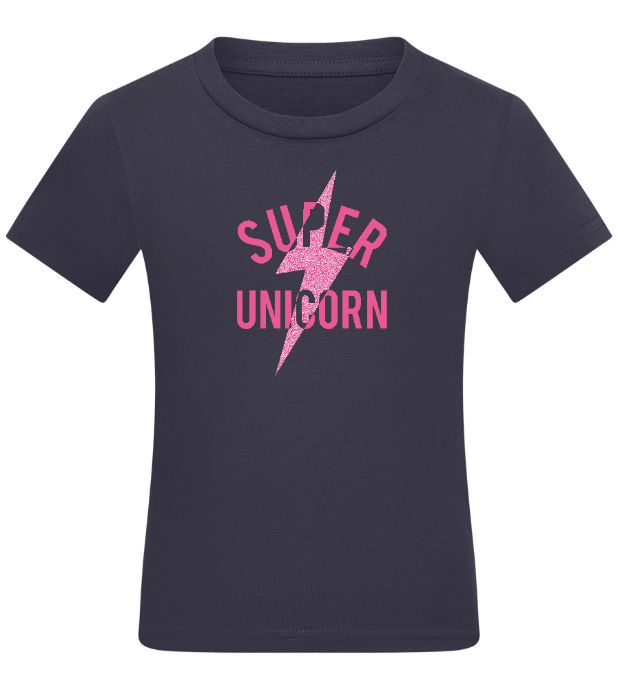 Super Unicorn Bolt Design - Comfort kids fitted t-shirt_FRENCH NAVY_front
