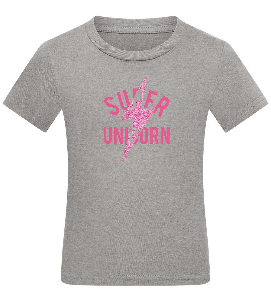 Super Unicorn Bolt Design - Comfort kids fitted t-shirt_ORION GREY_front