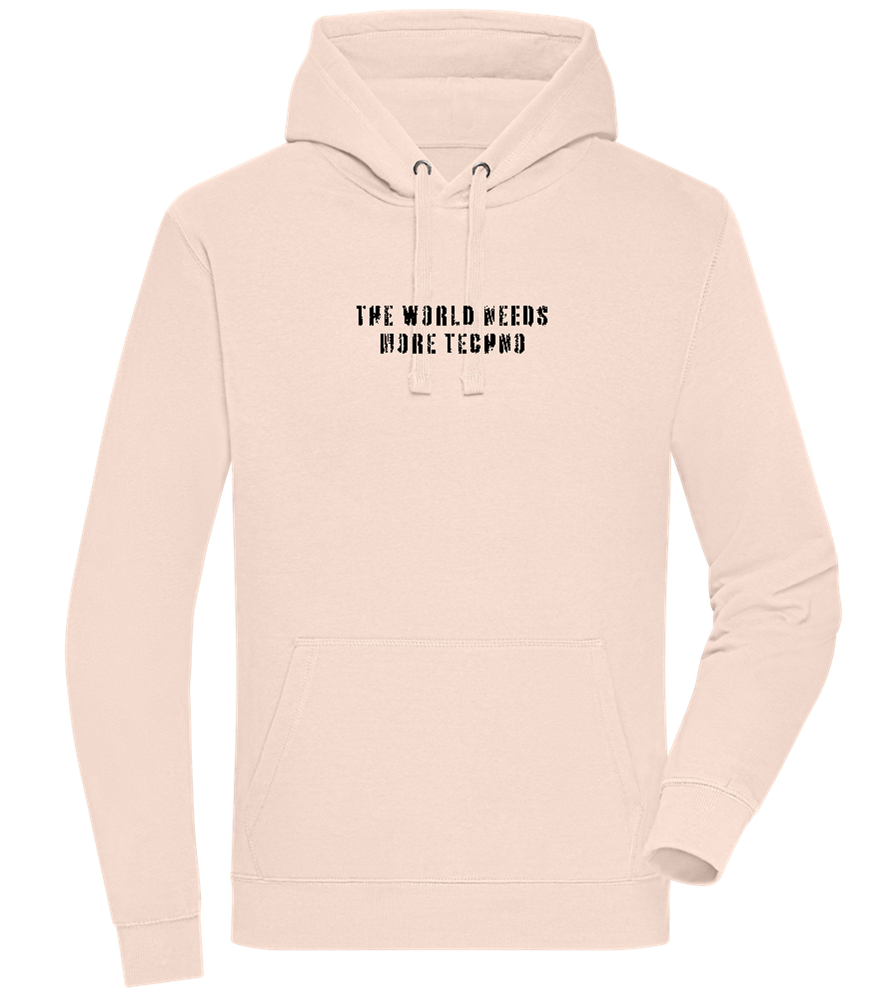 The World Needs More Techno Design - Premium unisex hoodie_LIGHT PEACH ROSE_front