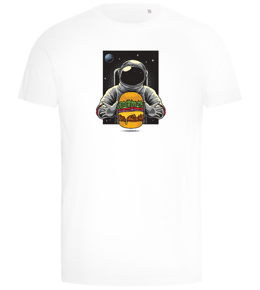 Spaceman Burger Design - Comfort men's t-shirt_WHITE_front