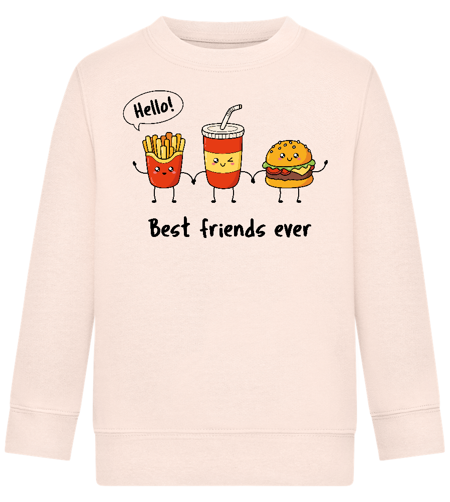 Best Friends Ever Design - Comfort Kids Sweater_LIGHT PEACH ROSE_front