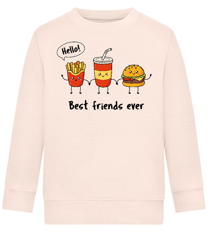 Best Friends Ever Design - Comfort Kids Sweater_LIGHT PEACH ROSE_front