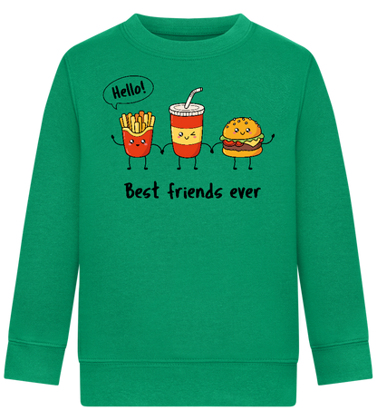 Best Friends Ever Design - Comfort Kids Sweater_MEADOW GREEN_front