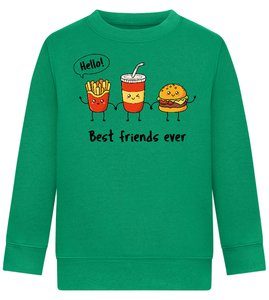 Best Friends Ever Design - Comfort Kids Sweater_MEADOW GREEN_front