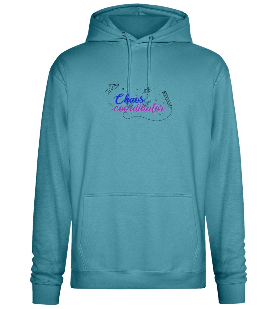 Chaos Coordinator Doodles Design - Premium Essential Unisex Hoodie_POOL BLUE_front