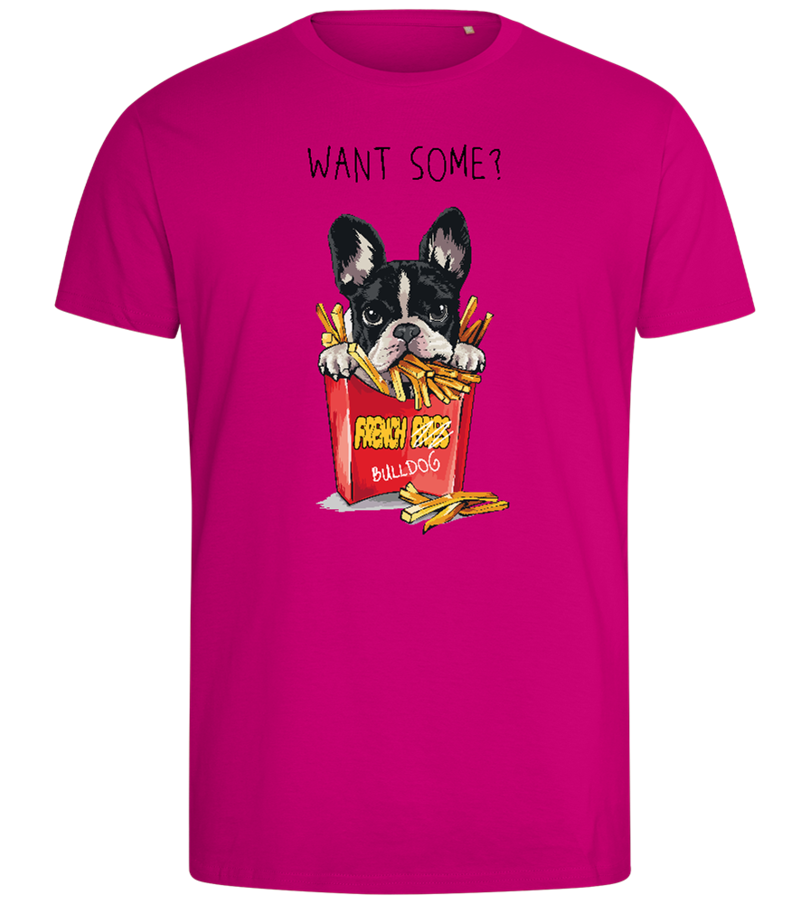 French Fries Design - Comfort men's fitted t-shirt_FUCHSIA_front