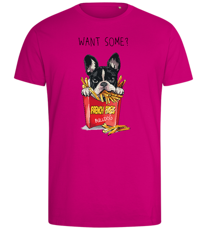 French Fries Design - Comfort men's fitted t-shirt_FUCHSIA_front