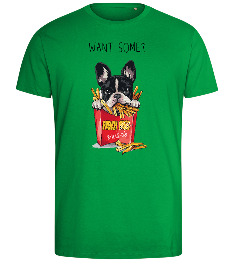 French Fries Design - Comfort men's fitted t-shirt_MEADOW GREEN_front