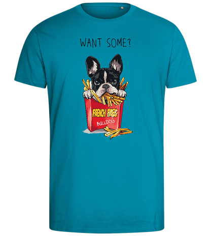 French Fries Design - Comfort men's fitted t-shirt_TURQUOISE_front