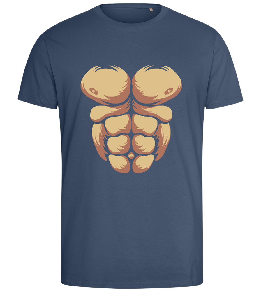 Beast Mode Abs Design - Comfort men's fitted t-shirt_DENIM_front