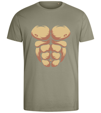 Beast Mode Abs Design - Comfort men's fitted t-shirt_KHAKI_front