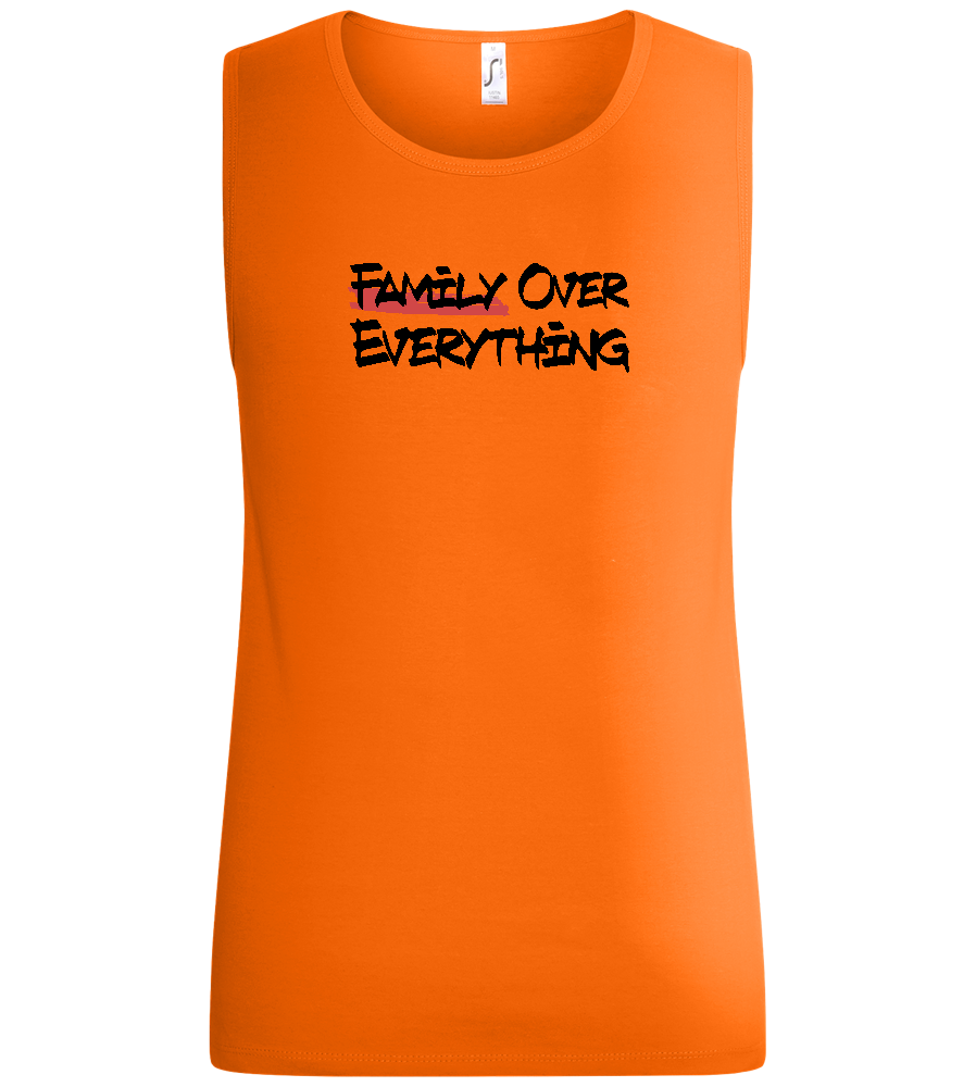 Family over Everything Design - Basic men's tank top_ORANGE_front