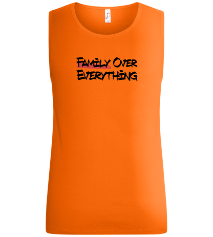 Family over Everything Design - Basic men's tank top_ORANGE_front