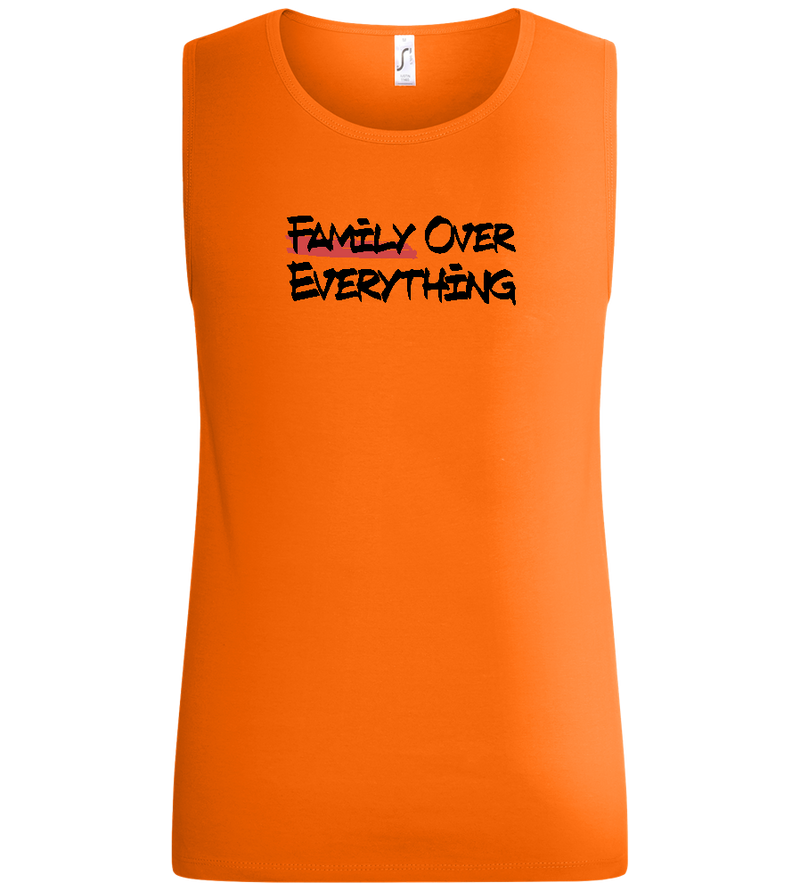 Family over Everything Design - Basic men's tank top_ORANGE_front